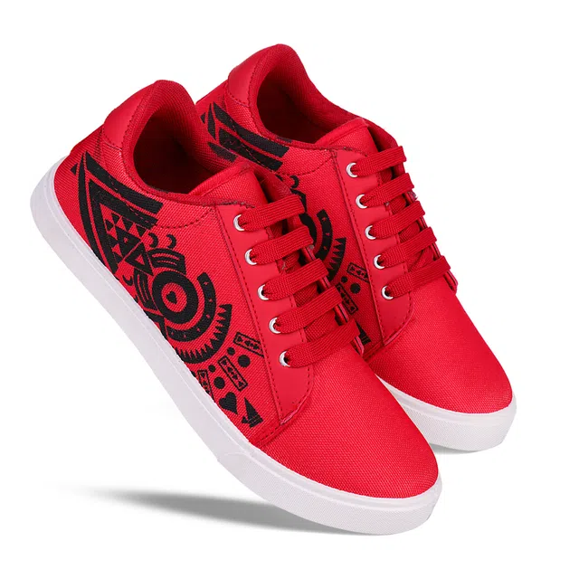 Bersache Casual Shoes for Men (Red, 6) (VK-86)