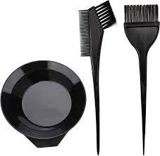 Combo of 3 Pcs Dye Brushes with Mixing Bowl for Hair Colour (Black, Set of 2)