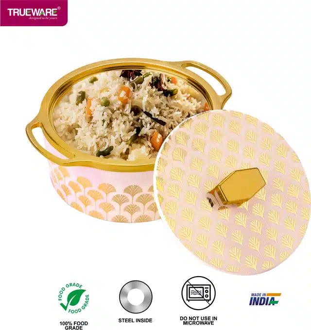 Casserole with Lid (Gold & Light Pink, 750 ml)
