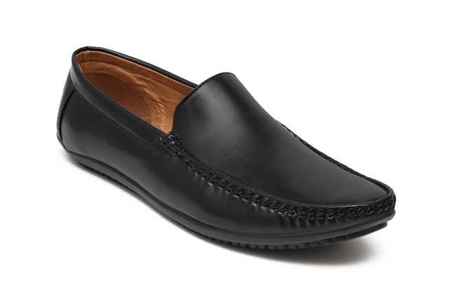Men's Trendy Synthetic Loafer (Black, UK 12) (kk-207)