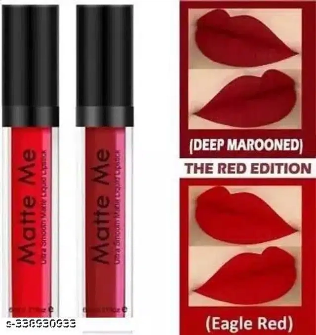 Matte Me Liquid Lipsticks (Maroon And Red)