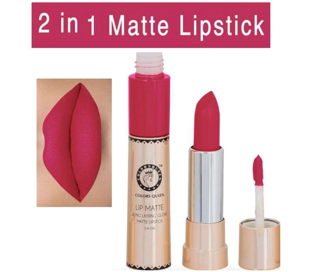 Lip Matte 2-in-1 Lip Gloss cum Lipstick (Pink)