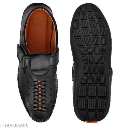 Sandals for Men (Black, 6)