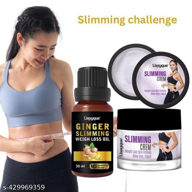  Lissyque Ginger Slimming Weightloss Oil & Body Slimming Cream For Reduce-Weight loss ,Body shaping Cream For Weight Loss Slimming Weightloss Oil (30 ml) + Body Slimming Cream (50 gm) combo pack