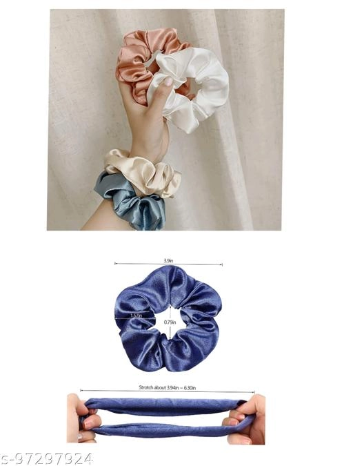 Satin Scrunchies for Women (Multicolor, Pack of 12)