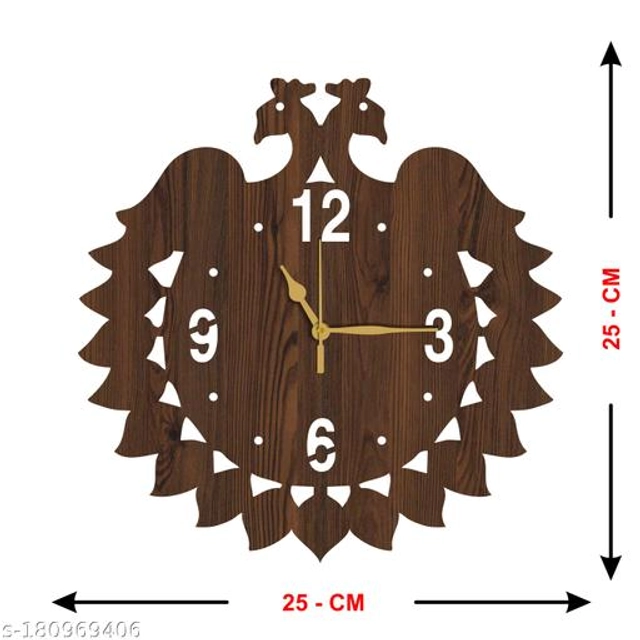 Wooden Wall Clock for Home (Brown)