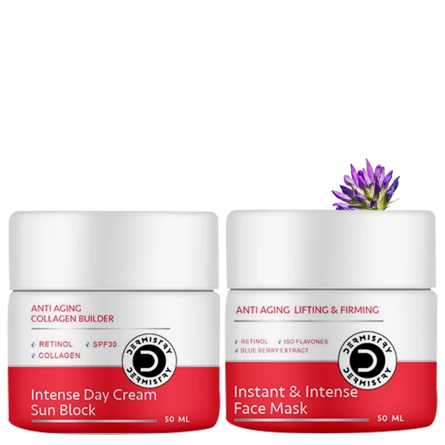 Dermistry Anti Ageing Collagen Builder Intense Day Cream with Instant & Intense Face Mask (50 ml, Set of 2)