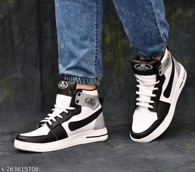 Sneakers for Men (White & Black, 6)