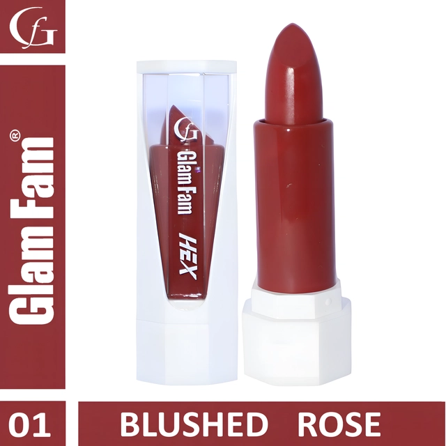 Glam Fam Smudge Proof Creamy Ultra Matte Long Lasting Lipstick (Blushed Rose)