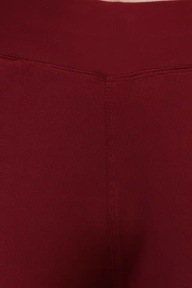 Polyester Solid Tights for Women (Maroon, 32)