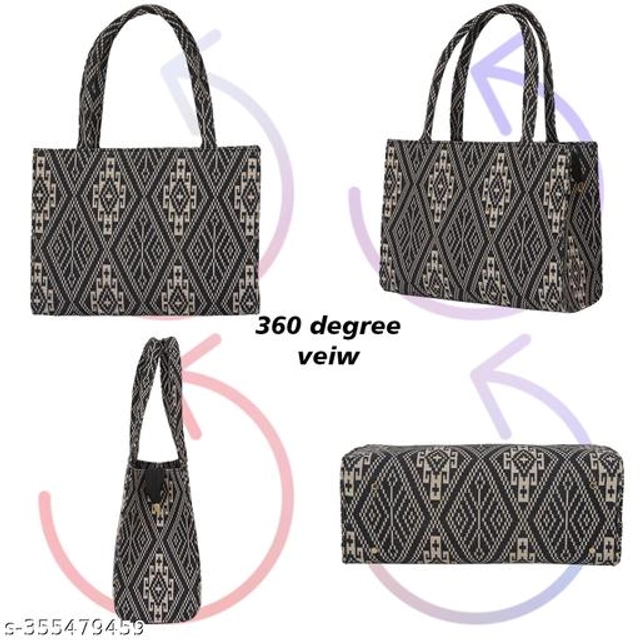 Fabric Handbag for Women (Black)