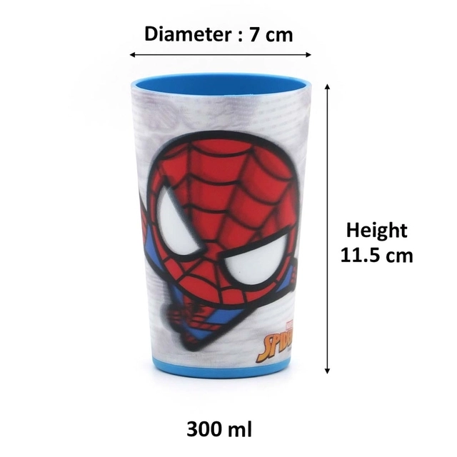 GLUMAN 3D Spiderman Frost Tumbler (300 ml, Pack of 1)