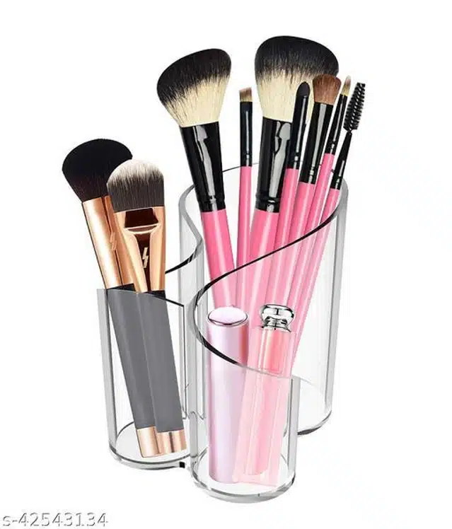 Plastic Makeup Brushes Holder (Transparent)