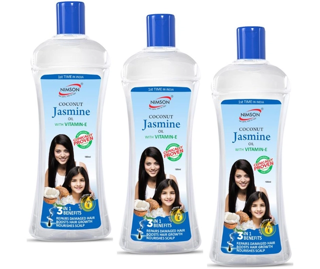 Nimson Coconut Jasmine Herbal Hair Oil (100 ml, Pack of 3)