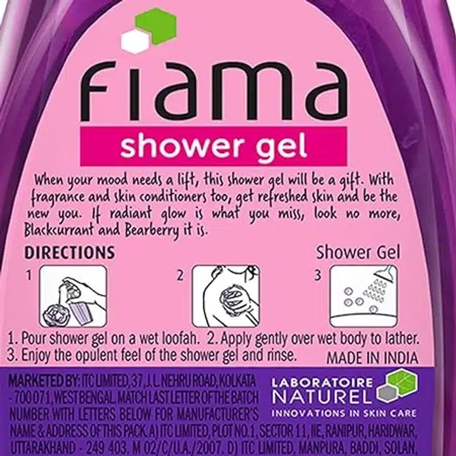 Fiama Shower Gel Blackcurrant & Bearberry Body Wash with Skin Conditioners for Radiant Glow 500 ml