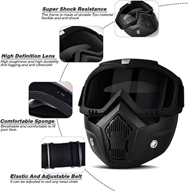 Anti Scratch Uv Protective Riding Face Mask (Black)