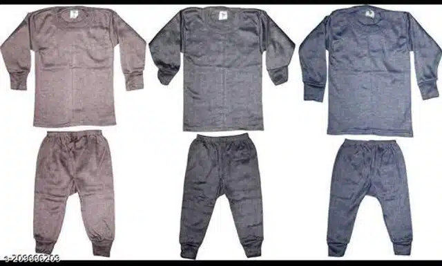 Cotton Thermal Set for Kids (Multicolor, 0-3 Months)