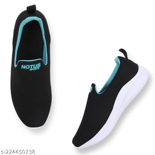 Sports Shoes for Women (Black & Sky Blue, 4)