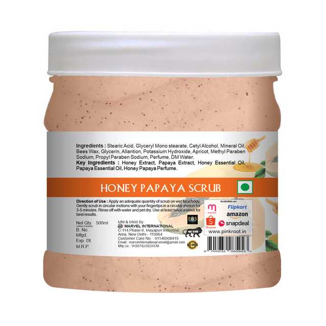 Pink Root Papaya Face Scrub (Pack Of 1, 500 ml) (MI-152)