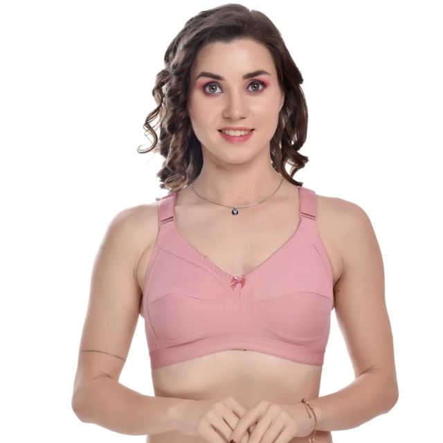 Cotton Solid Non Padded Bras for Women (Multicolor, 30) (Pack of 3)