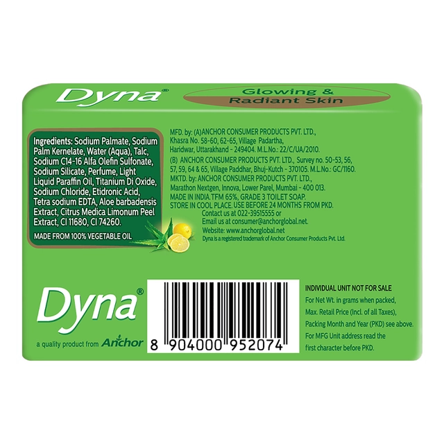 Dyna Lime & Aloevera Extracts 4X41 g (Pack of 4)