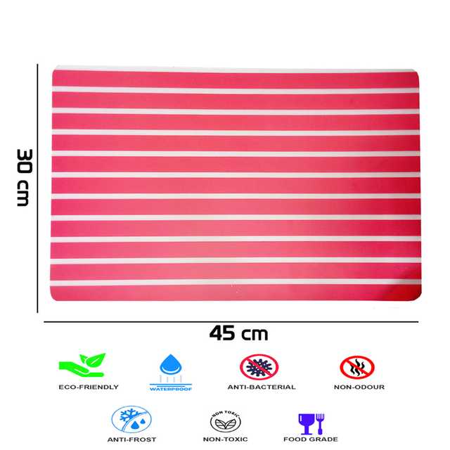 Multipurpose Refrigerator Mats (Red, 12 X 17 Inch) (Pack of 6) (W-110)