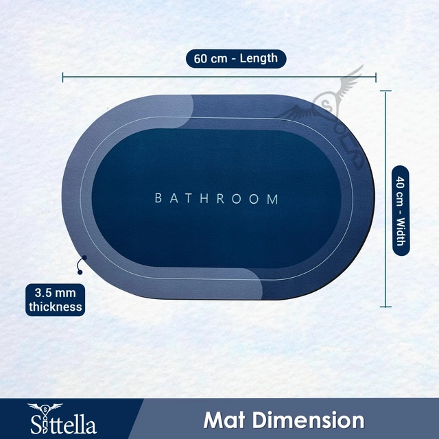 Rubber Water Soaking Bathroom Door Mat (Multicolor)