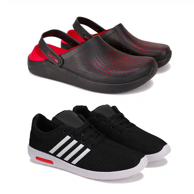 Combo of Clogs and Sports Shoes for Men (Pack of 2) (Multicolor, 10)