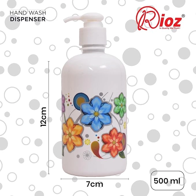 Plastic Hand Wash Dispenser Bottle (White, 500 ml)