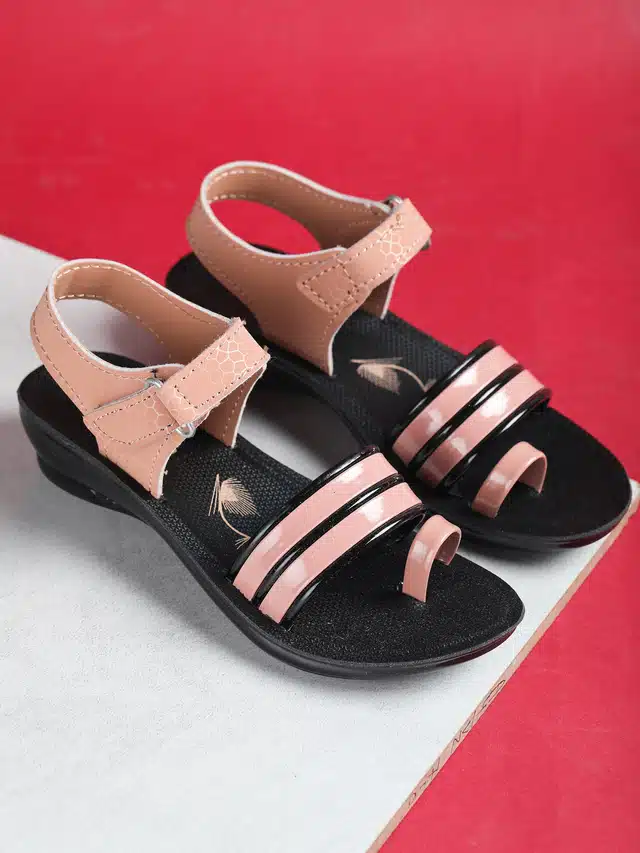 Casual Sandal for Girls (Peach, 12)