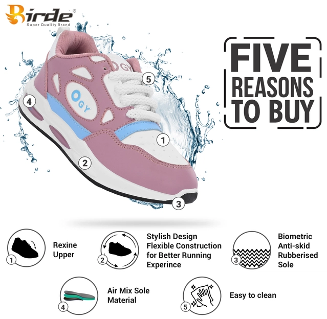 Casual Shoes for Women (Purple & White, 6)