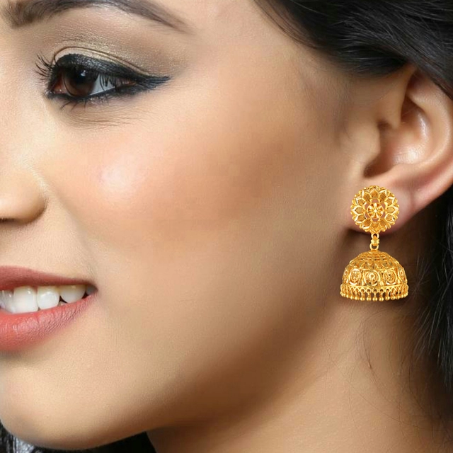 Alloy Gold Plated Earrings for Women (Gold, Set of 1)