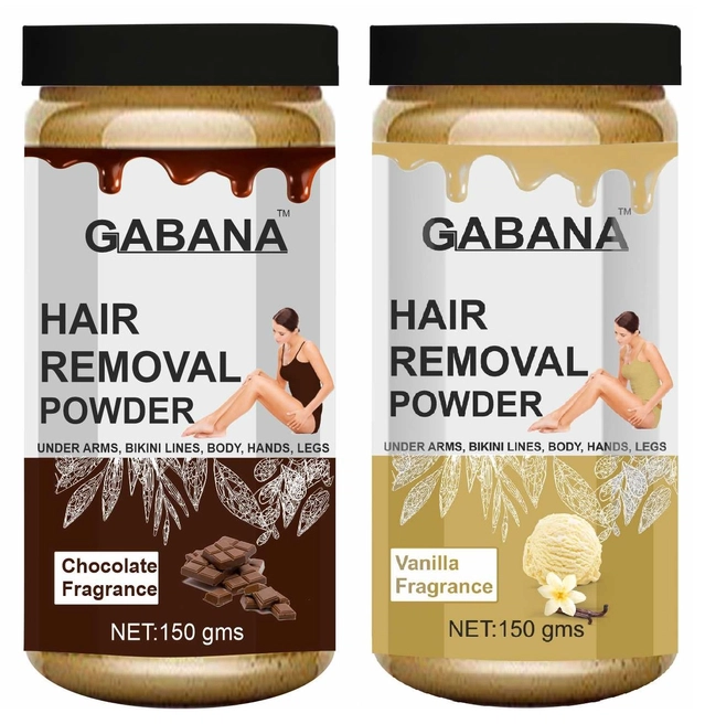 Gabana Chocolate with Vanilla Fragrance Instant Painless Hair Removal Powder (150 g, Pack of 2)