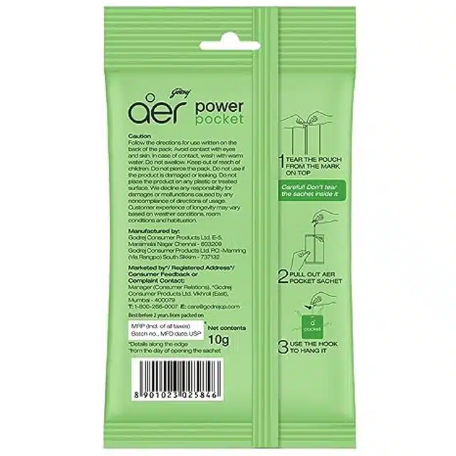 Godrej Aer Power Pocket Jasmine Floral Delight Bathroom Freshener 10 g