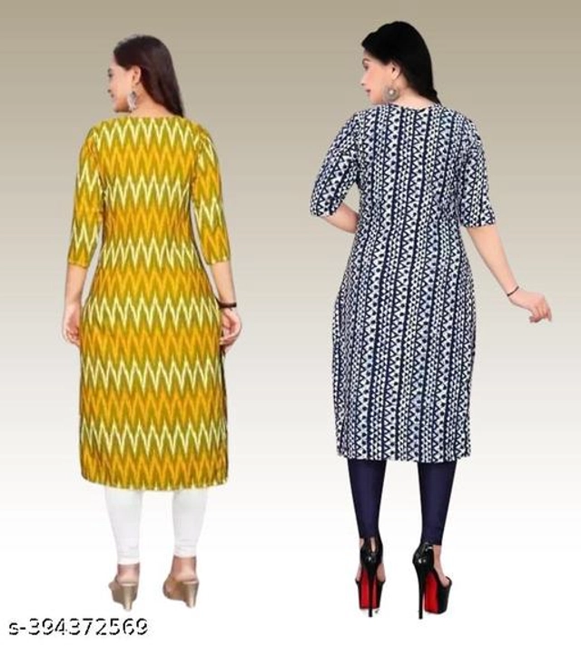 Crepe Kurtis for Women (Multicolor, S) (Pack of 2)