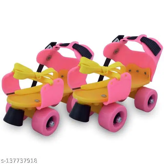 Adjustable Roller Skates for Kids (Pink & Yellow)