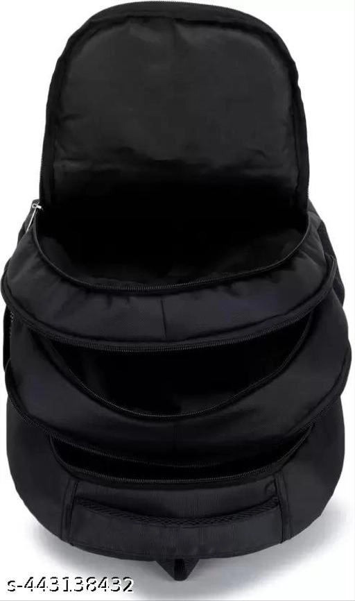 Polyester Backpack for Men & Women (Black & Grey, 35 L)