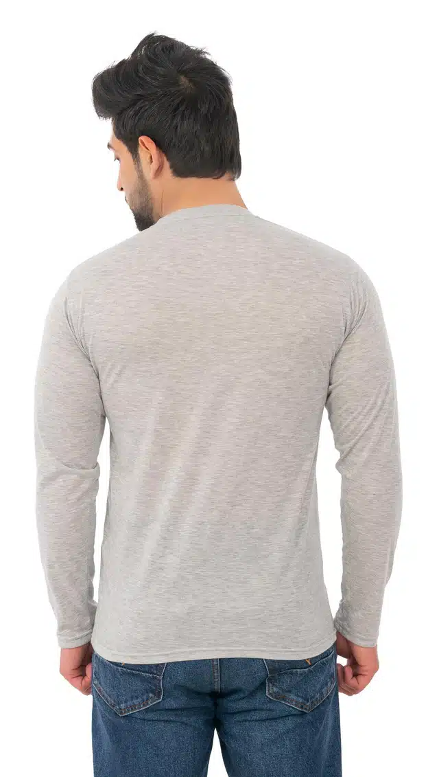 Men's Full Sleeves T-Shirt (Grey, M)