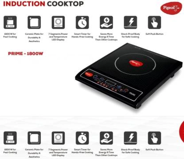 Pigeon Favourite IC 1800 W Induction Cooktop (Black, Push Button)