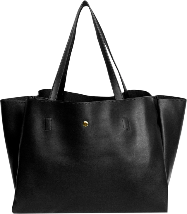 Synthetic Fabric Solid Handbag for Women (Black)