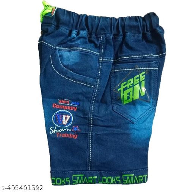 Denim Shorts for Boys (Blue, 3-4 Years)