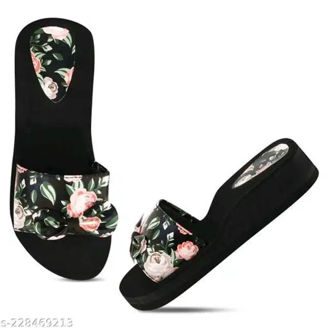 Flip Flops for Women (Pack of 2) (Black, 4)