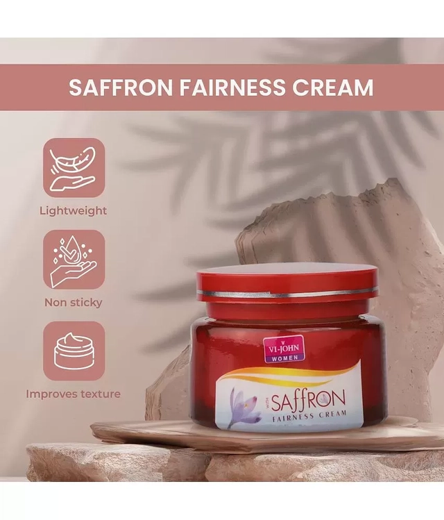 VI-JOHN Advanced with Organic Saffron Fairness Cream (50 g, Pack of 2)