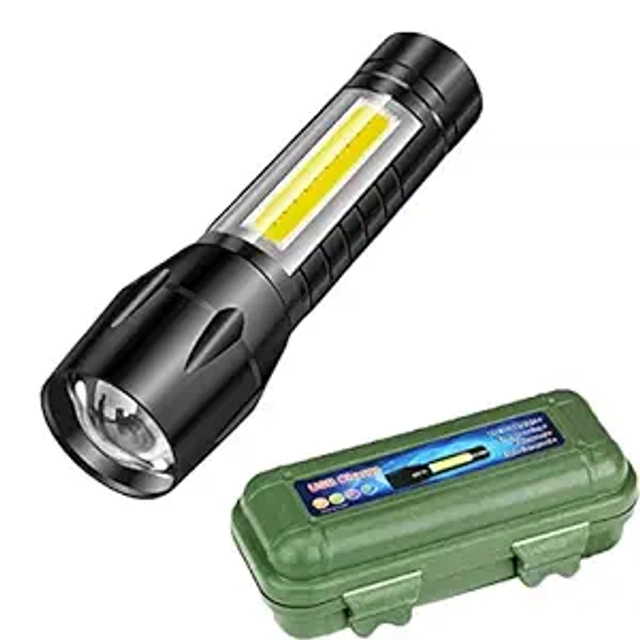 USB Rechargeable LED Flashlight (Black)