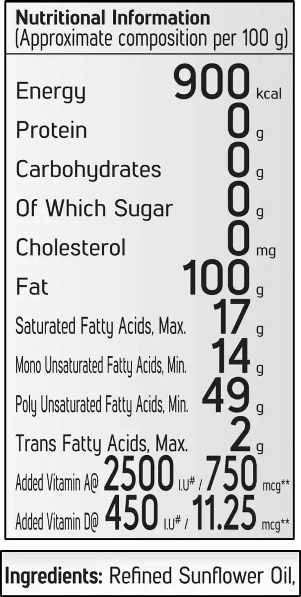 फॉर्च्यून सनलाइट रिफाइंड सनफ्लावर ऑइल 500 ml (Pet)