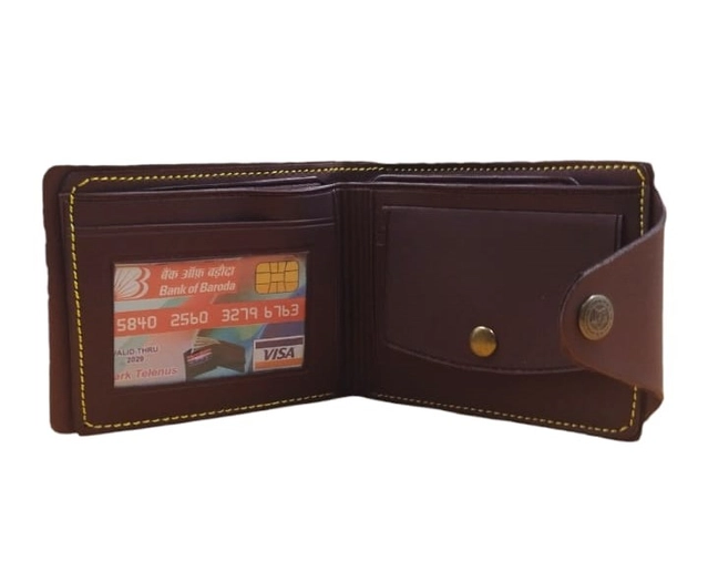 Faux Leather Wallet for Men (Brown)