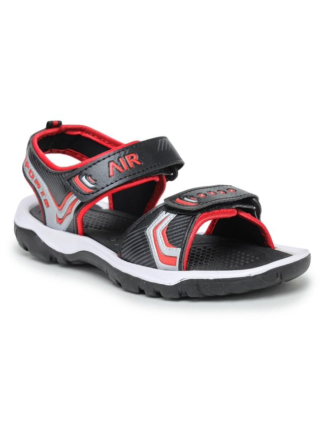 Sandals for Men (Black & Red, 6)