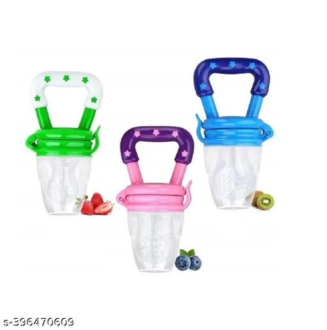 Teether with Fruit Nibbler for Baby (Multicolor, Set of 2)