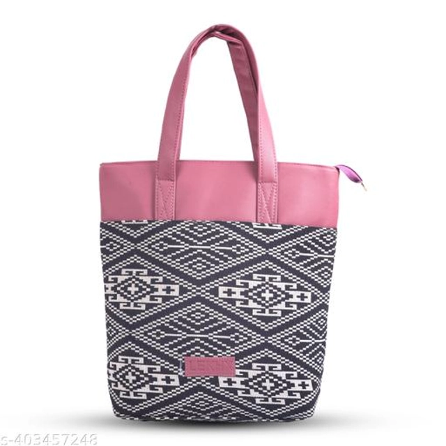 Canvas & Leather Handbag for Women (Pink)