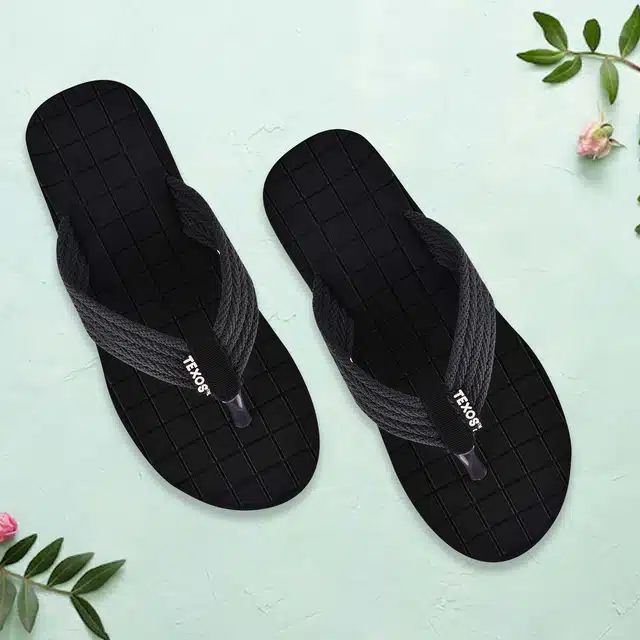 Stylish Lightweight Slippers for Men (Black, 10) (AE-50)